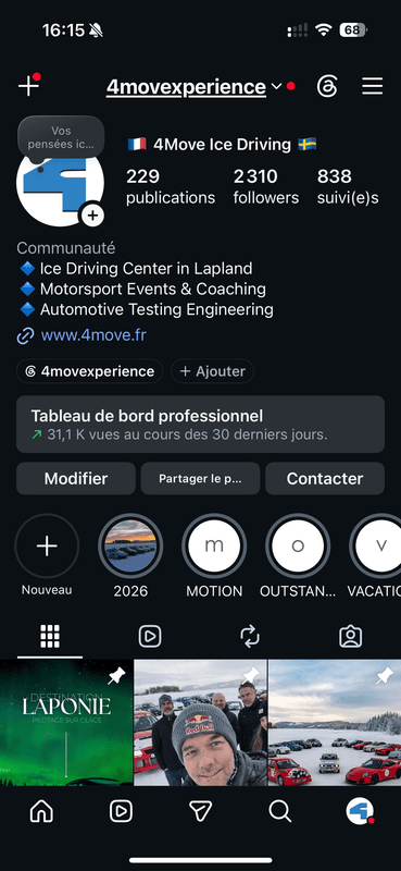 Compte Instagram 4Move
